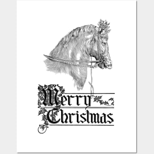 Merry Christmas with Dressage Horse Posters and Art